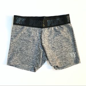 Pink Victoria’s Secret gray black tight fitting spandex athletic shorts